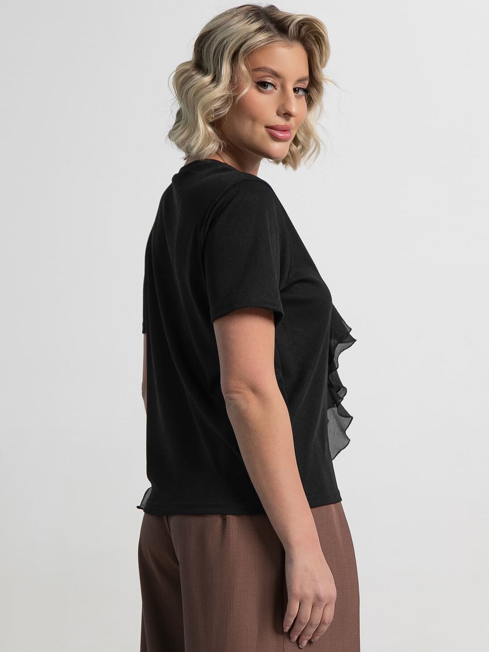 Блуза праздничная Риана ХИТ (черная) Б15078-5М LT Collection