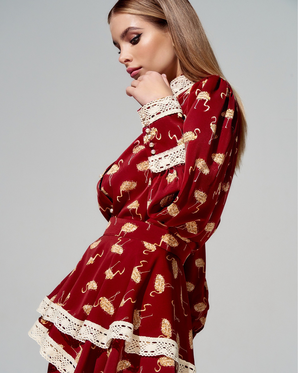 Юбка с французским кружевом