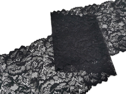 Эластичное кружево, черное, 20,5 см, (Арт: EK-2768), м