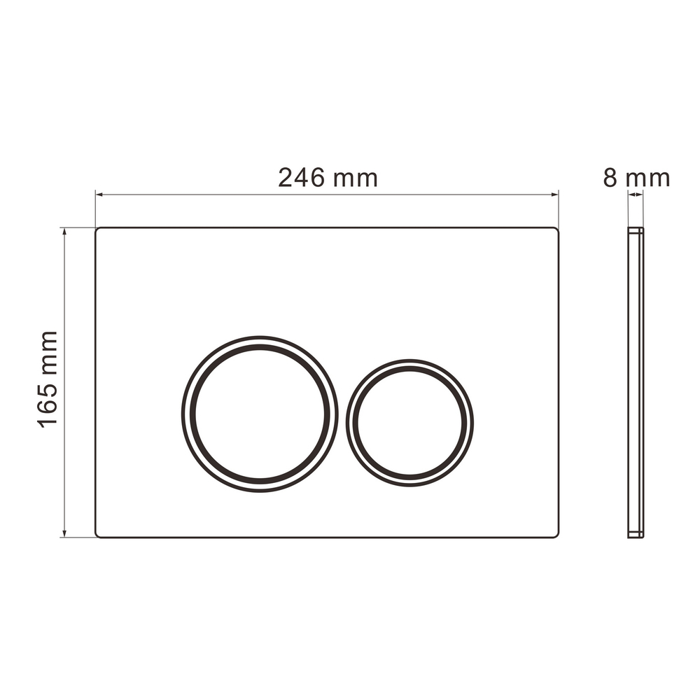Кнопка смыва WAVE W2 универсальная ЧЕРНАЯ АБС круглая