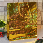 Пакет бумажный 26*32*10см с ручками, голография микс