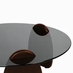 Кофейный стол Orvella Ø90х39 см, серое стекло