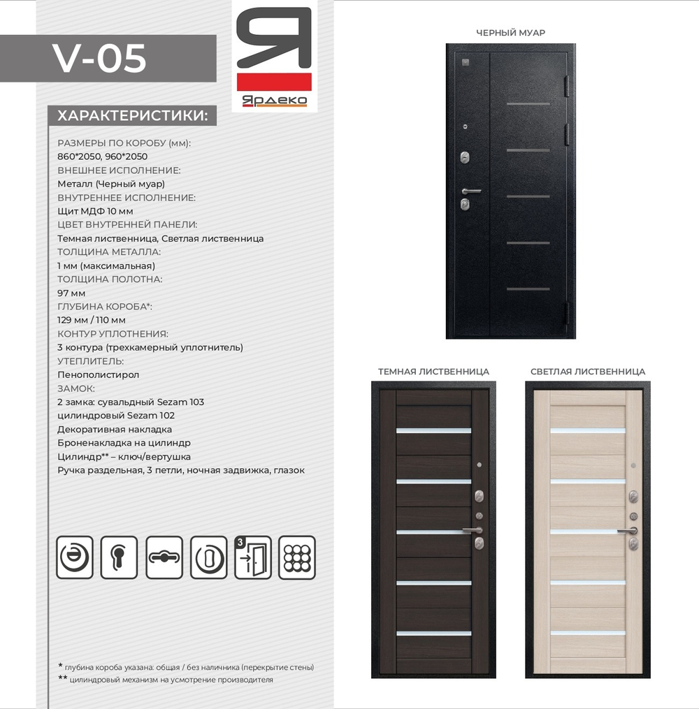 Описание и характеристики двери Сезам V-05 модель 2025