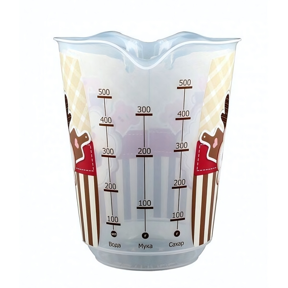 Емкость мерная с декором 0,65л (бесцветный)