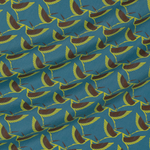 Шёлково-вискозная ткань "Цапли" на оттенке голубого (114 г/м2)