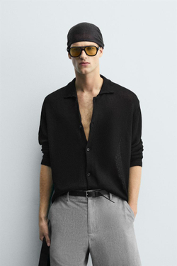 ZARA КАРДИГАН СВОБОДНОГО КРОЯ, ЧЕРНЫЙ