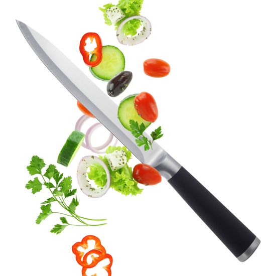 Нож кухонный разделочный для мяса Kamille KM-5191 (лезвие 20 см, рукоятка 14,5 см) из нержавеющей стали