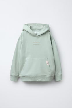 ZARA ХУДИ С НАДПИСЬЮ, СВЕТЛО-ЗЕЛЕНЫЙ