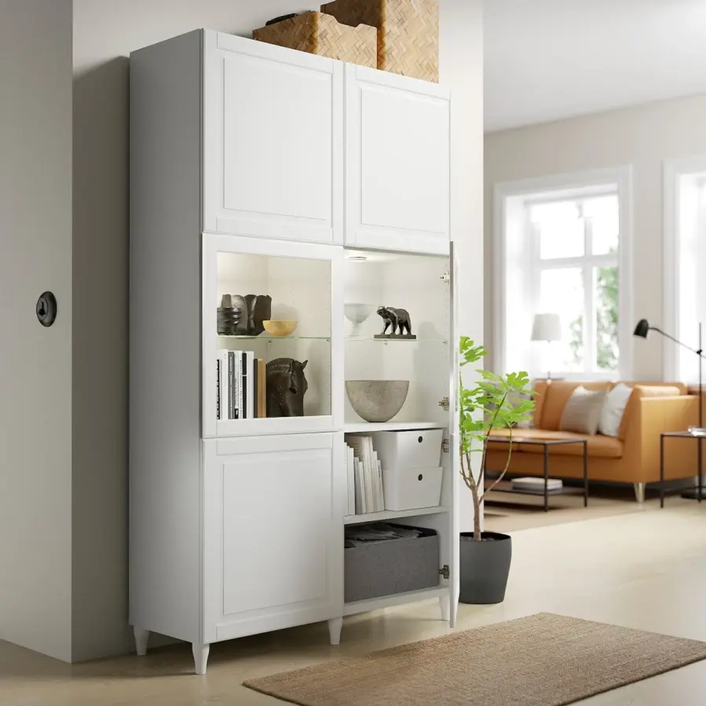 Комбинация для хранения - IKEA BESTÅ/BESTA/ БЕСТА/БЕСТО ИКЕА, 120x42x202 см, белый,