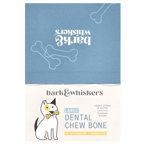 Dr. Mercola, Bark & Whiskers ™, Dental Chew Bones, для собак, для больших собак, 12 костей, 60 г (2,1 унции)