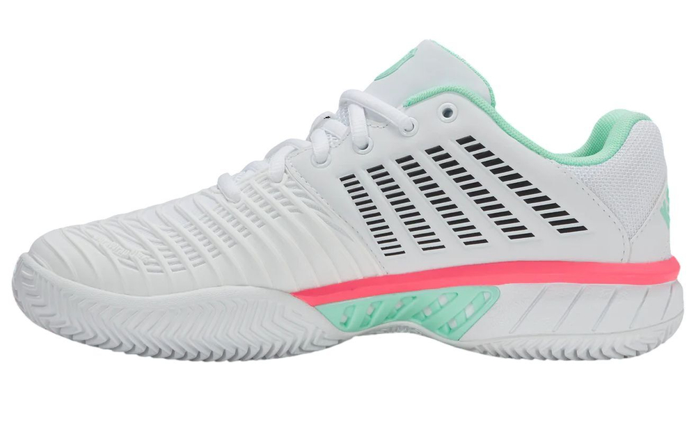Женские Кроссовки теннисные K-Swiss Express Light 3 Clay - white/neon mint/neon pastel pink