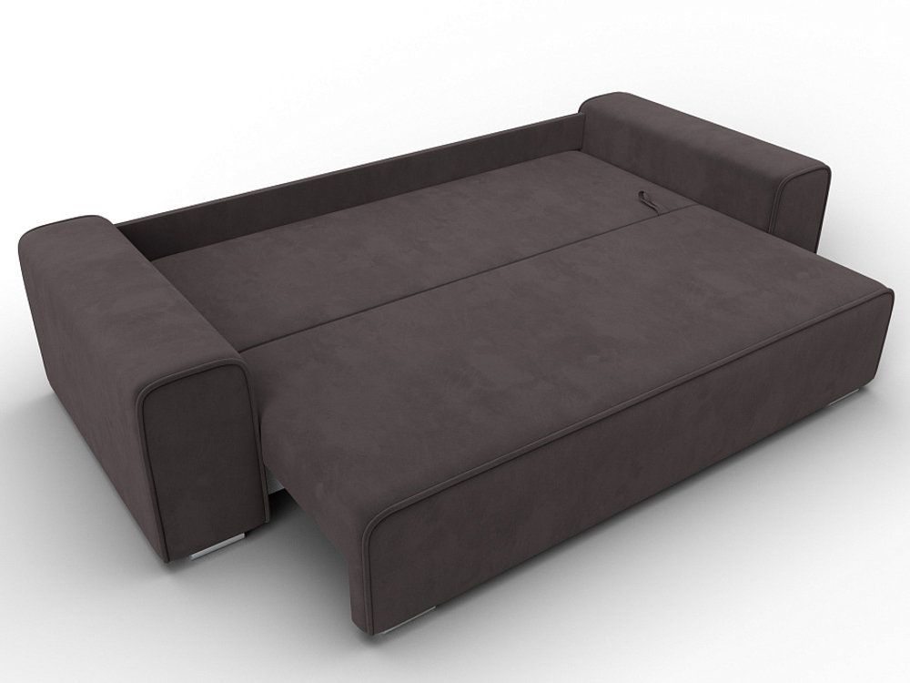 Диван прямой Лига-029, ВЕЛЮР Коричневый