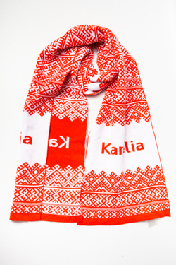 Вязаный шарф с карельским орнаментом Karelia