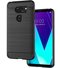 Чехол для LG V30S ThinQ (V30S+ ThinQ, V35 ThinQ) цвет Black (черный), серия Carbon от Caseport