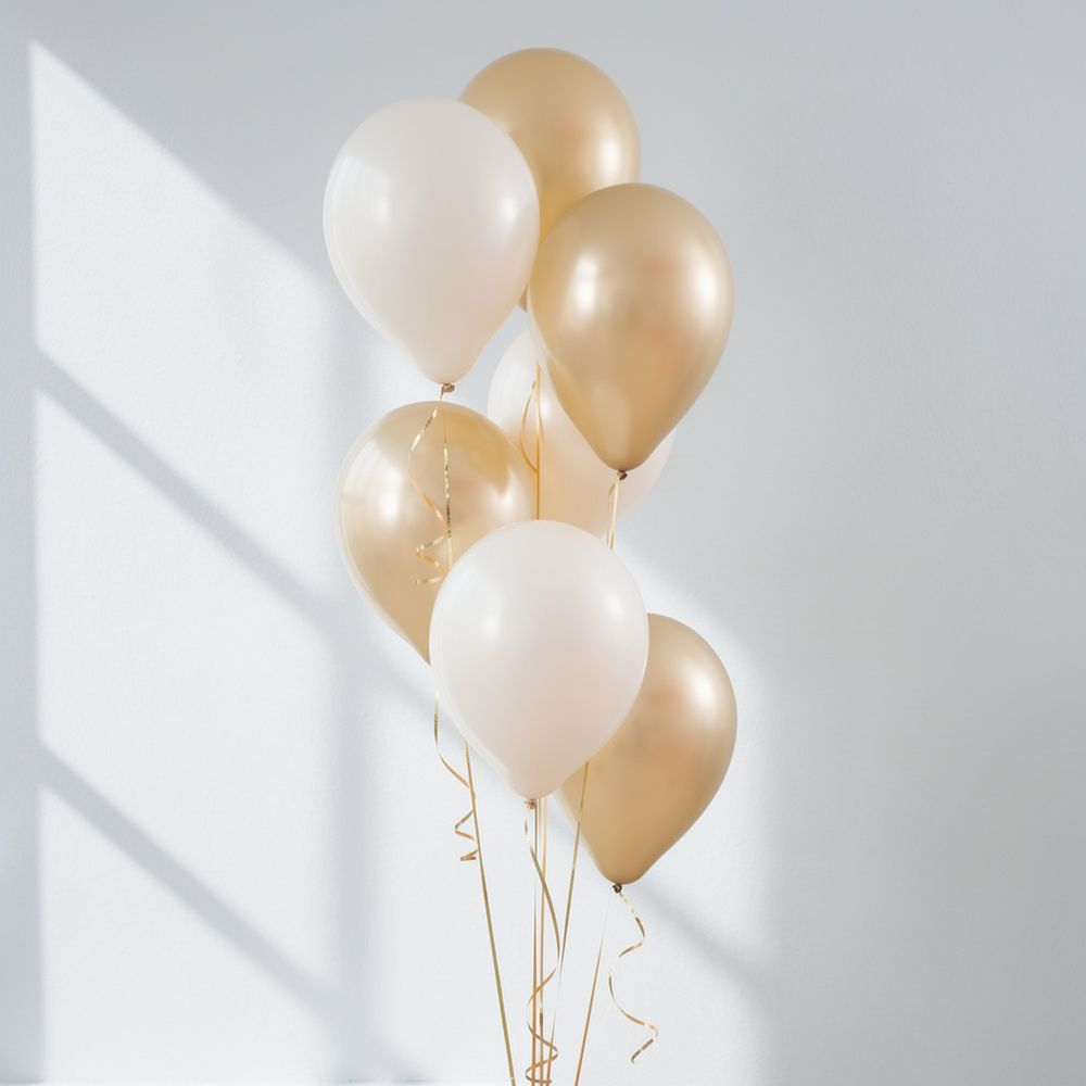 Фонтан шаров "Кремовое золото"