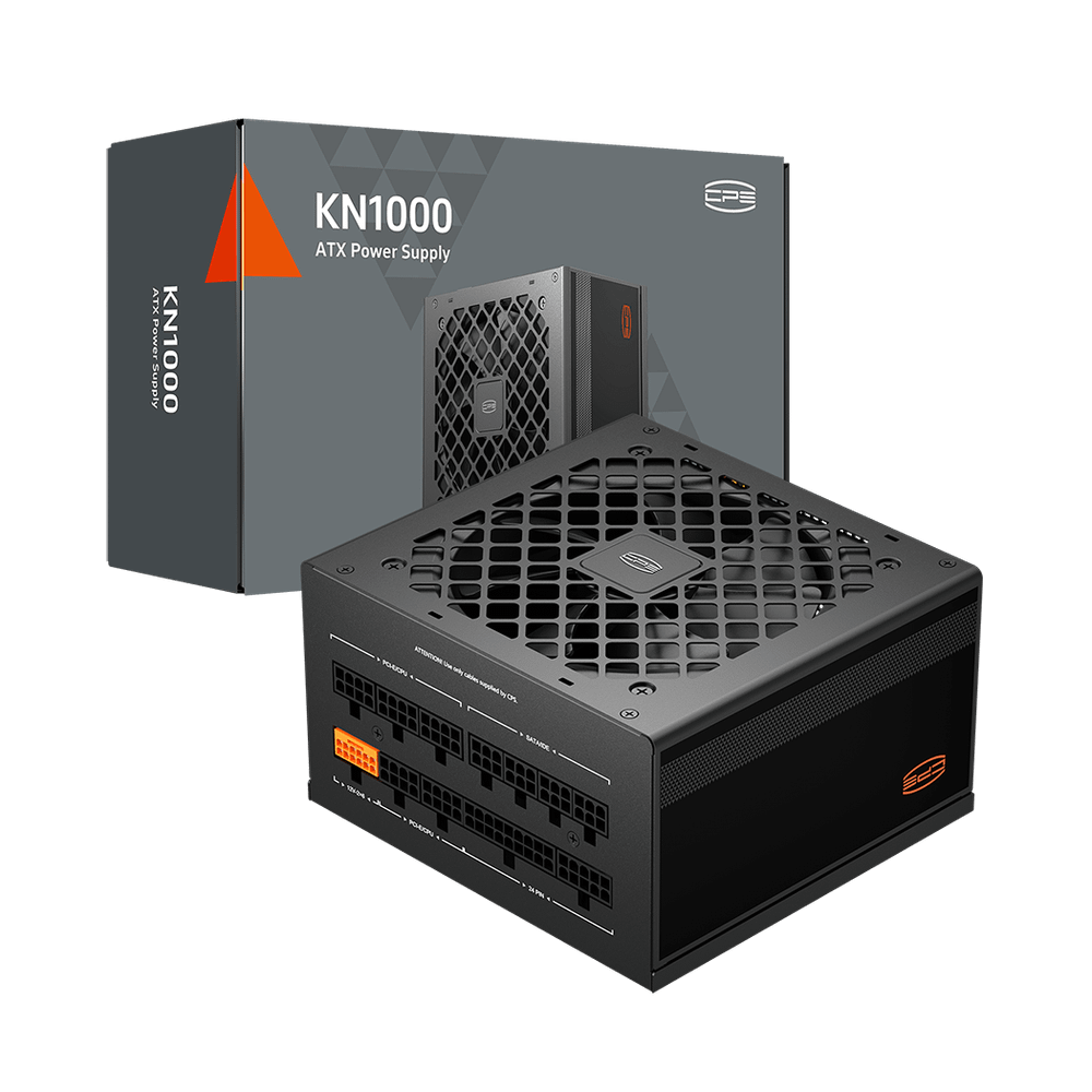 Блок питания PCCooler 1000W, KN1000, Full Modular, 80+ GOLD, ≥90%, Fan 120mm, Черный, P3-KN1000-G1F