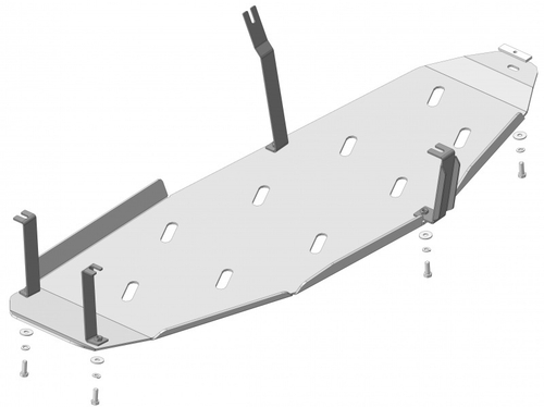 Защита Топл. бака. 5 мм, Алюминий (только без защиты КПП). для Mitsubishi Pajero IV 2006-2012, Mitsubishi Pajero IV 2012-2020 MOTODOR.31325