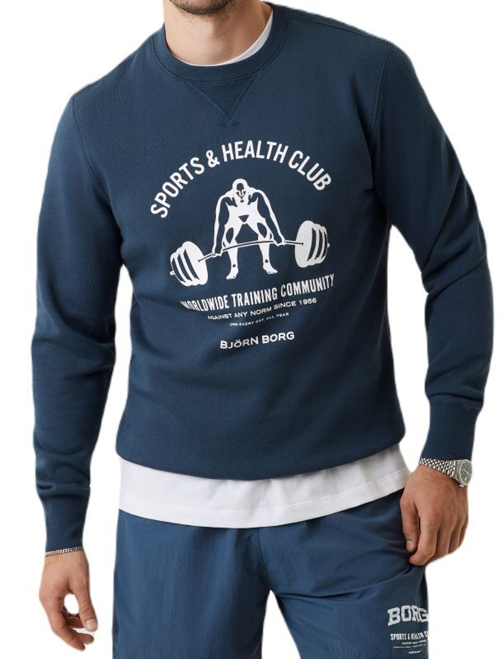 Мужская теннисная кофта Björn Borg Stockholm Crew - navy