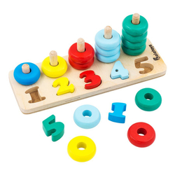 Пирамидка - счеты, развивающая игрушка для детей, обучающая игра из дерева