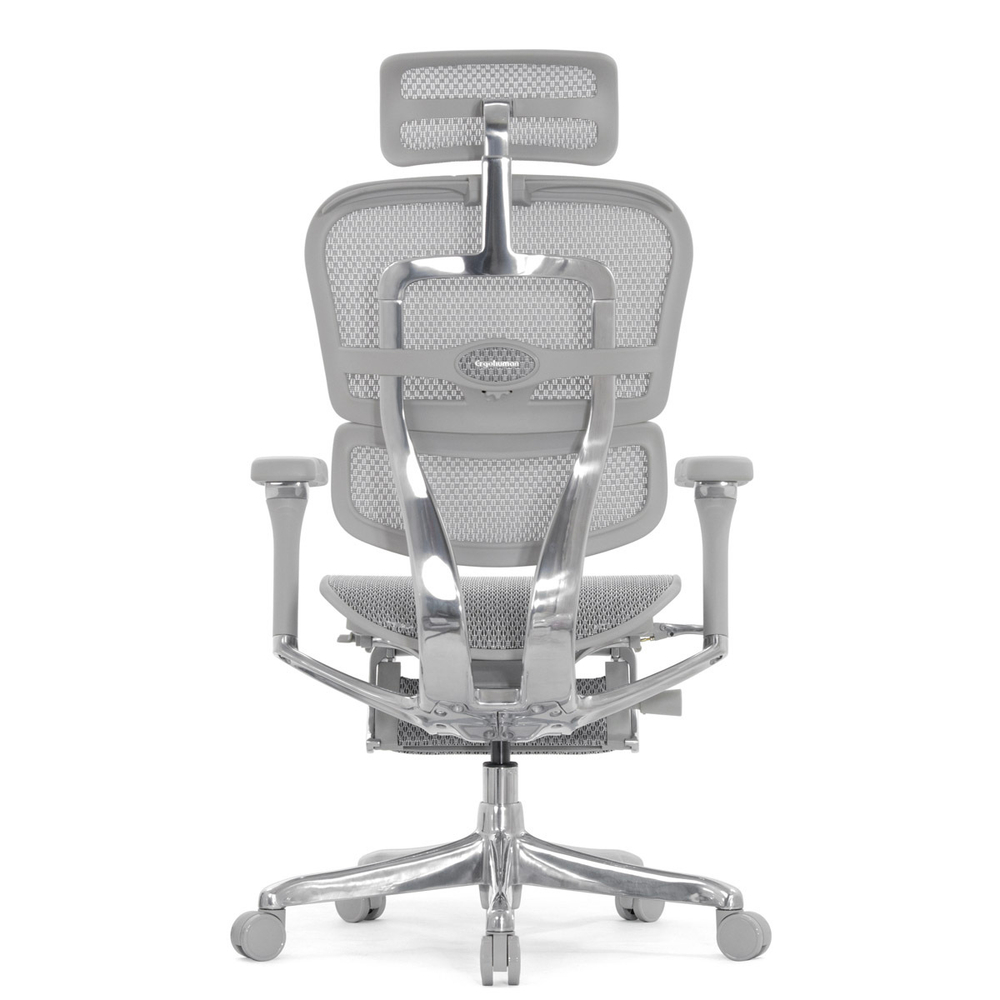Кресло FALTO Ergohuman Luxury 2 с подножкой ( серый каркас /сетка светлаяT-168-B2 Natural)