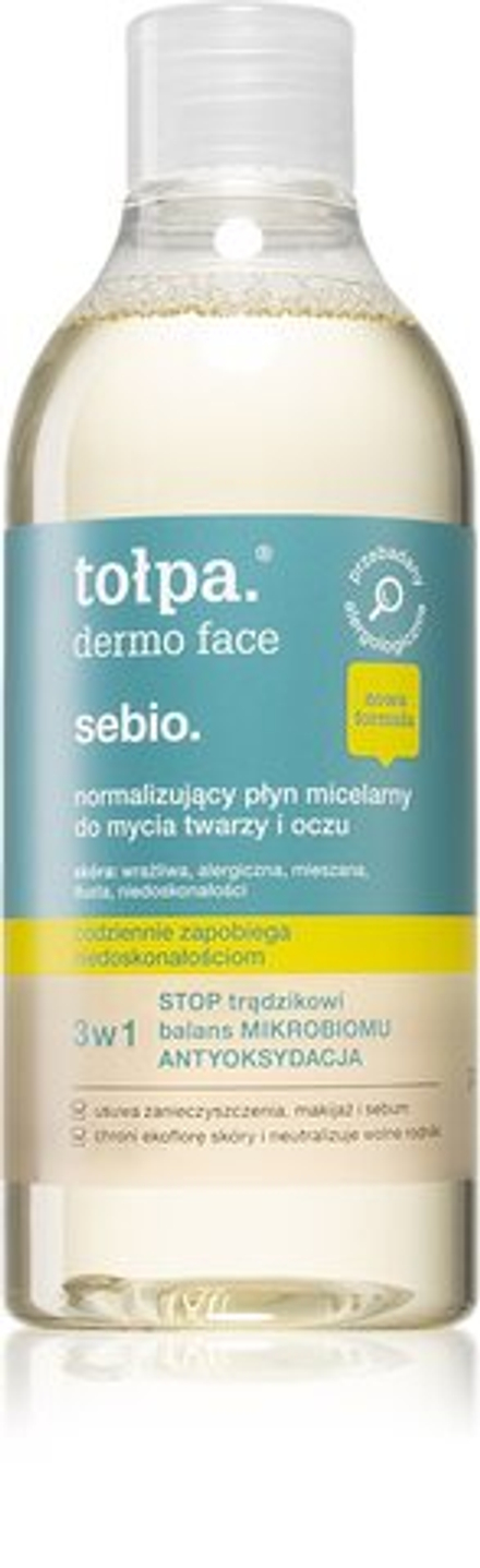 Tołpa Dermo Face Sebio - Мицеллярная вода 3в1 для кожи с несовершенствами. /   400  ml  / GTIN 5902719419966