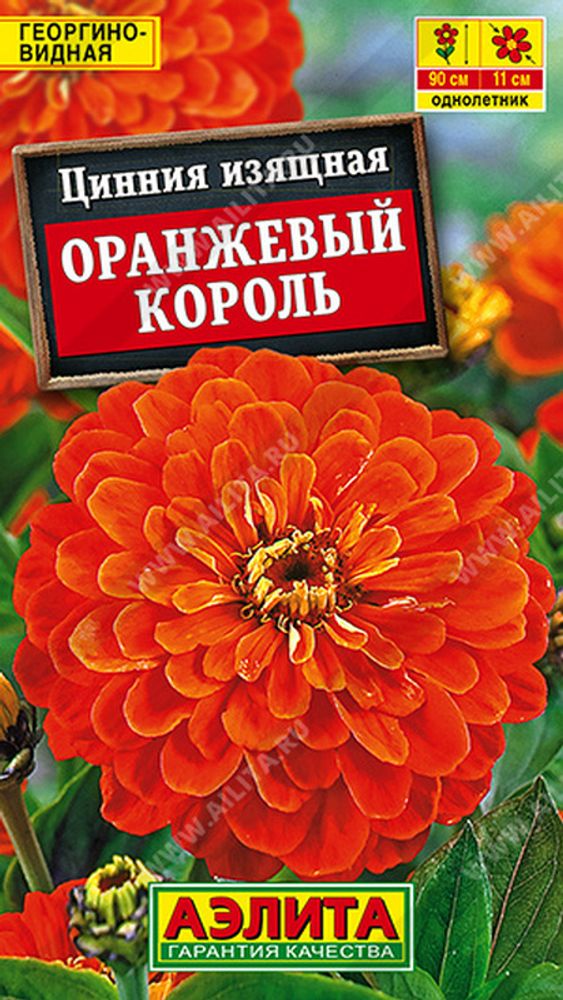 Цинния &quot;G. Оранжевый король&quot; 0.3г., Россия.