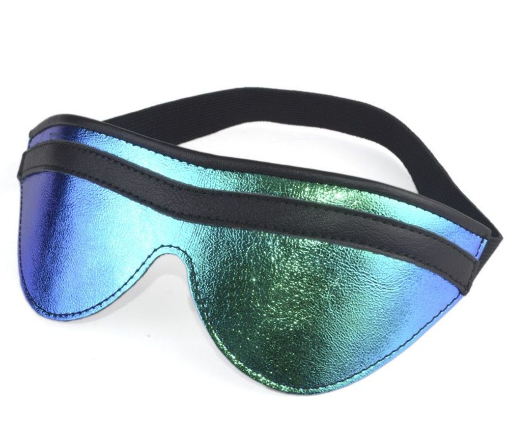 Сине-черная маска на глаза с фиксирующей резинкой (Цвет: синий с черным)