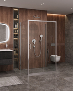 Душевой уголок Cezares MOLVENO-AH-12-110/90-C-Cr-IV, 110х90х195, профиль хром, стекло прозрачное