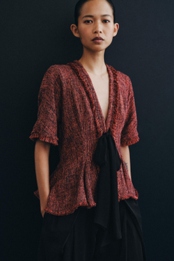 ZARA ТОП С БАСКОЙ И БАХРОМОЙ — ZW COLLECTION, ОРАНЖЕВЫЙ