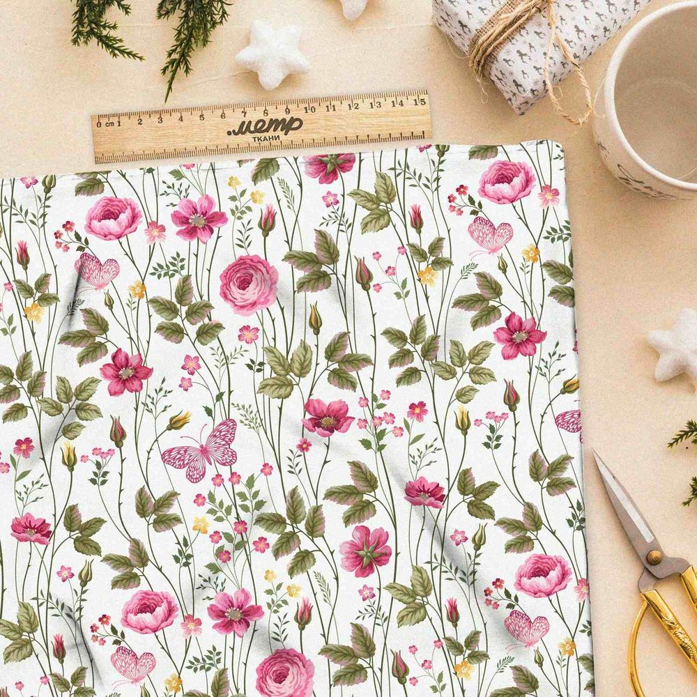 Ткань сатин полевые соцветия