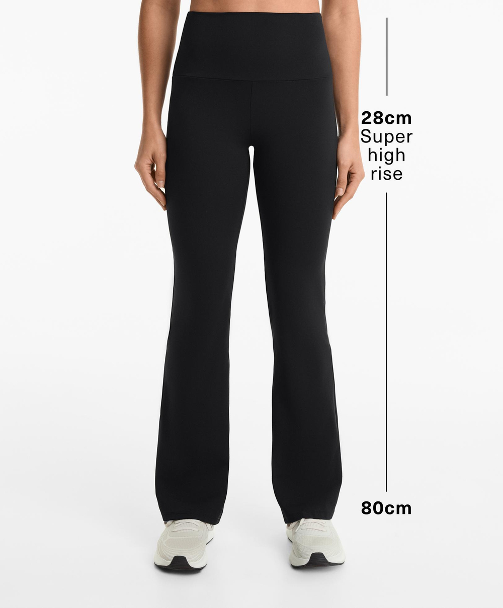 OYSHO Брюки клеш Comfortlux с очень высокой посадкой, длина 80 см, черный