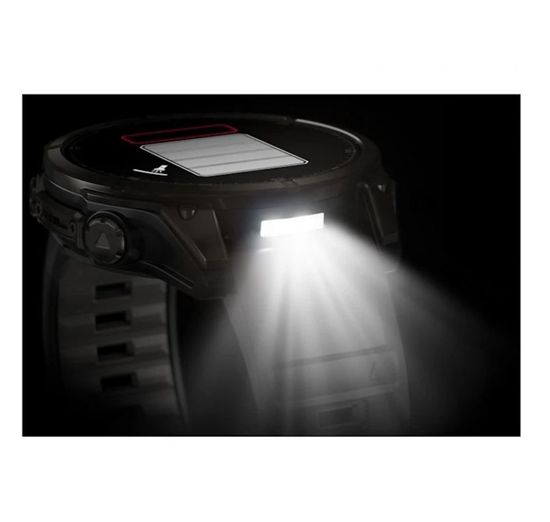 Умные часы Garmin Fenix 8, 47 мм, AMOLED, Sapphire Carbon Gray DLC Titanium with Black/Pebble Gray Silicone Band