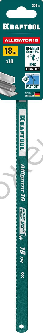 KRAFTOOL Alligator-18 18 TPI, 300 мм, Биметаллическое гибкое полотно по металлу (15942-18-1)