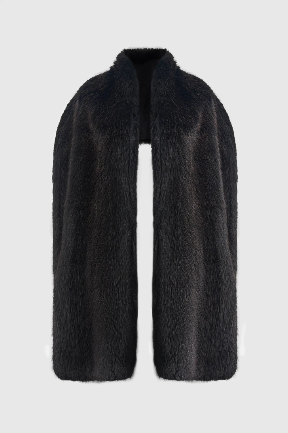 Шарф из экомеха темно-коричневый