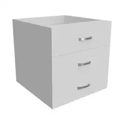 Тумба подвесная с 3 ящ. Континент ТФ203 серый 400х542х400