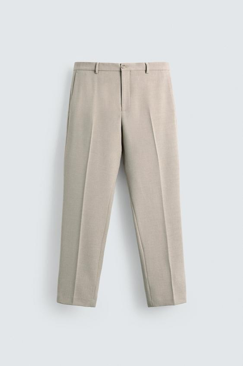 ZARA КОСТЮМНЫЕ БРЮКИ SLIM FIT, ПЕСОЧНЫЙ МЕЛАНЖ