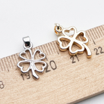 Подвеска Клевер, цвет золото, размер 18*12 мм + бейл, цена за 1 шт