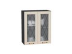 Шкаф верхний с 2-мя остекленными дверцами Ницца