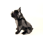 Фигурка статуэтка собаки, французский бульдог, украшение интерьера, черная, 19 см.
