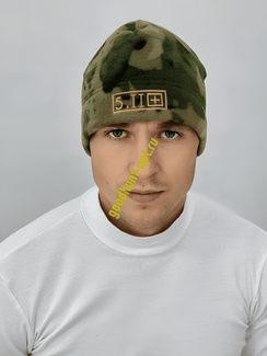 Тактическая военная шапка 5.11 флисовая Мох