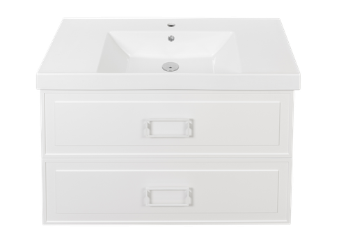 Тумба с раковиной La Fenice Cubo Bianca Twin 100 см FNC-01-CUB-B-100-2 белая матовая