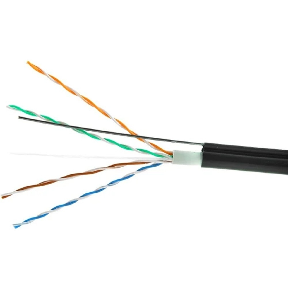 Витая пара Cablexpert UPC-5051E-4-CU-OUTR Кабель Cablexpert (RU) UTP outdoor 4x2x0.51 на тросу, медный, кат.5e, однож., 305м, coil, черн