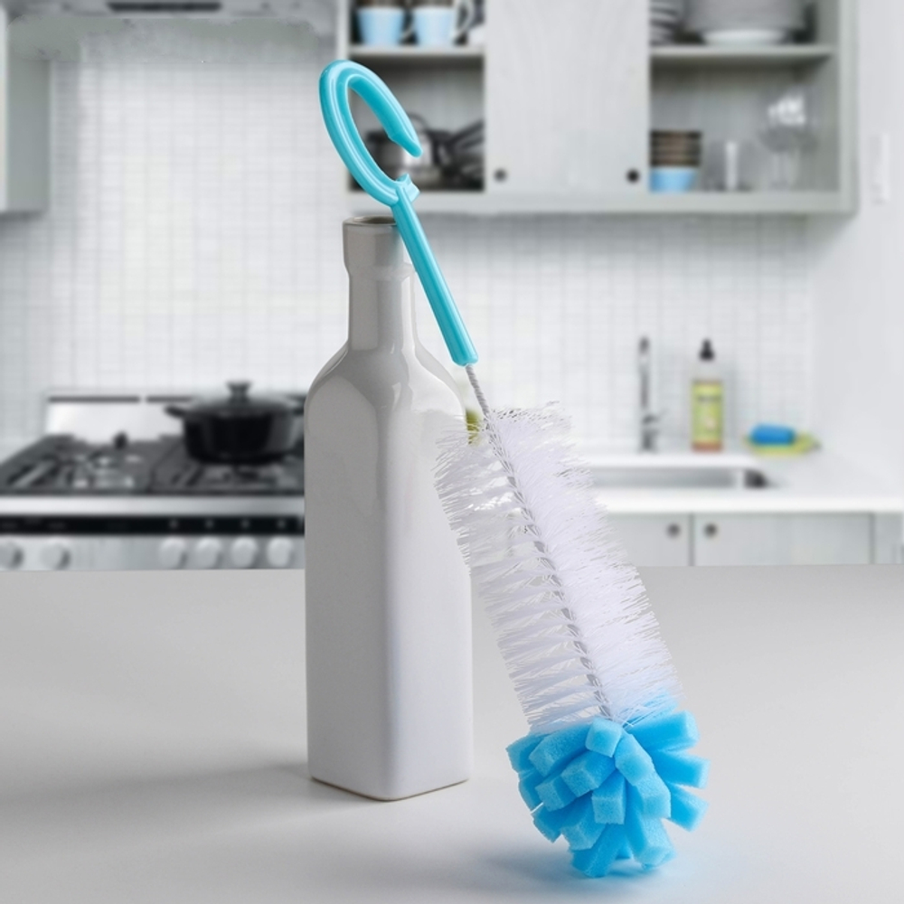 1269146 Ёршик для посуды с губкой, 6,5×33 см, цвет МИКС