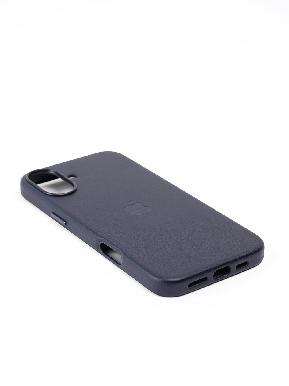 Кожаный чехол Leather Case на iPhone 16 Plus, Темно Синий