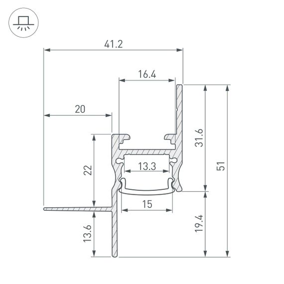 Профиль встраиваемый Arlight Сeil-S14-Shadow-T-3000 Black 045555