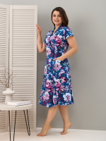 Халат Х-044/индиго-цветущийсад