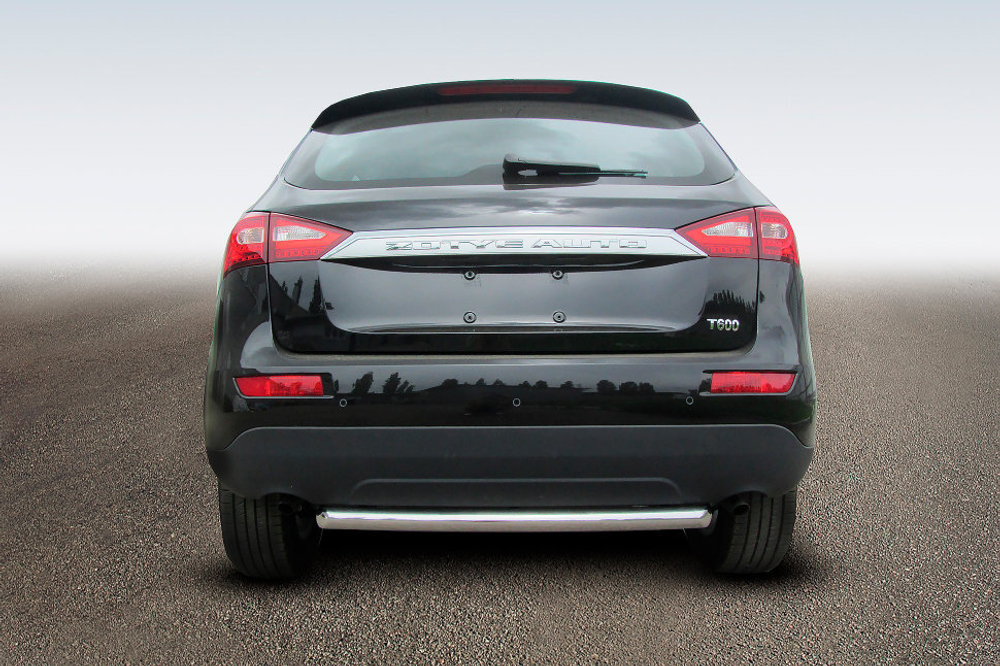 Защита заднего бампера (нержавейка) Zotye T600 (2013-2023) d57 радиусная (черный)