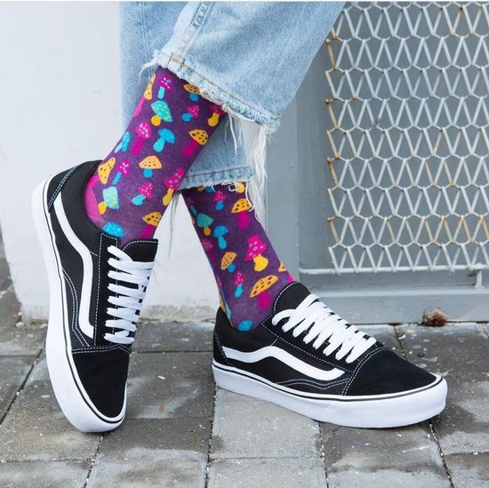 Носки "Грибы. Разноцветная поляна", р-р 35-39 (пурпурный)