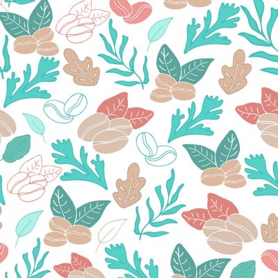 кофе с листьями