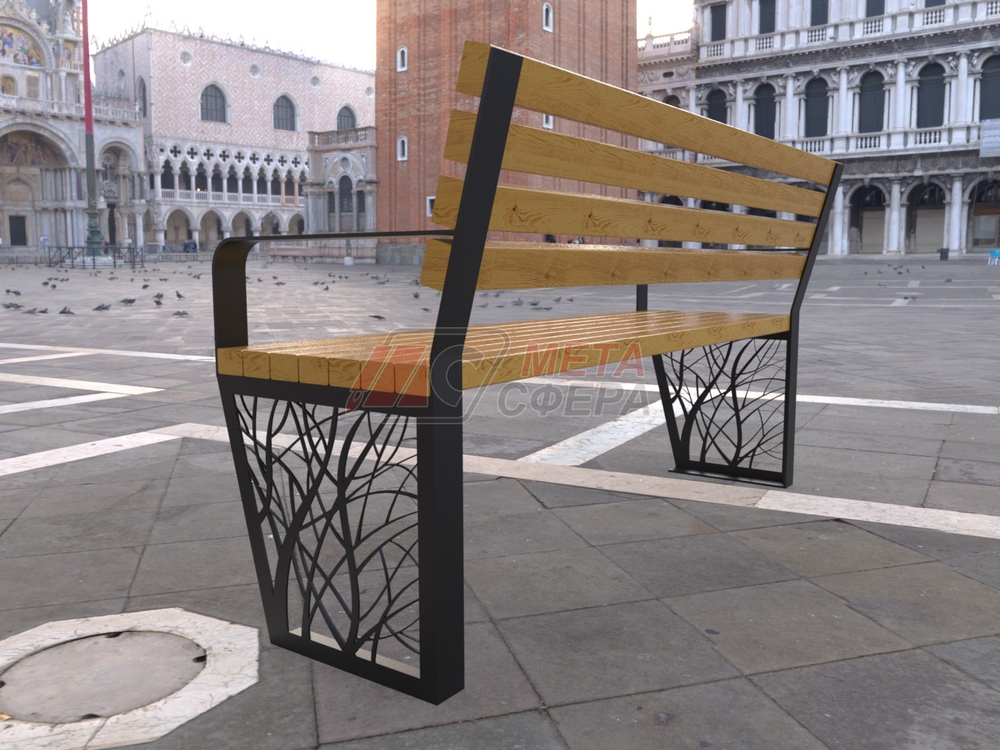 Скамейка Тверь с подлокотниками